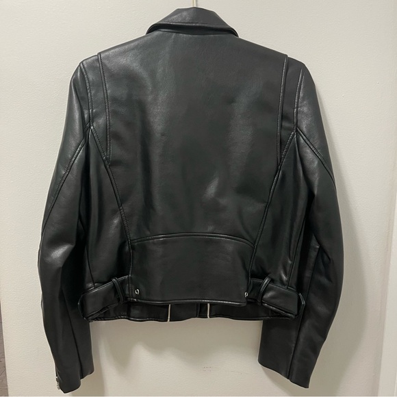 ZARA TRF FAUX LEATHER MOTO JACKET - Picture 9 of 10